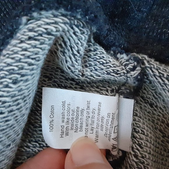 J. Crew Heathered Blue Rhinestone & Beaded Short Sleeve Cotton Sweatshirt - Picture 11 of 12